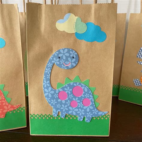 12 Dinosaur Treat Bags Dinosaur Goodie Bags Dinosaur Favor Etsy