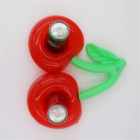 2020 Pvc Inflatable Cherry Shaped Drink Cup Holder Water Bottles Double