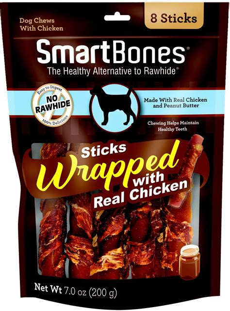 Smartbones Chicken Wrapped Sticks Peanut Butter Flavor Dog Treats 8