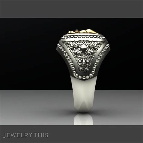 Fleur De Lis Mens Signet Ring Custom Jewelry By Jewelrythis