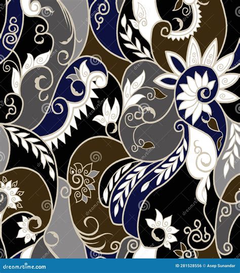 Seamless Traditional Batikflower Javanese Pattern From Indonesia