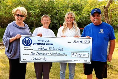 Friendly City Optimist Club Presents Scholarships And Donation