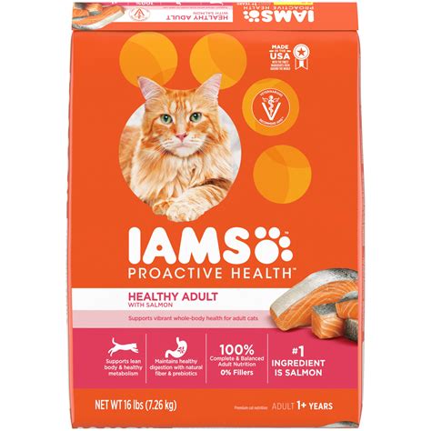 Iams Proactive Health With Salmon Adult Healthy Dry Cat Food 16 Lbs