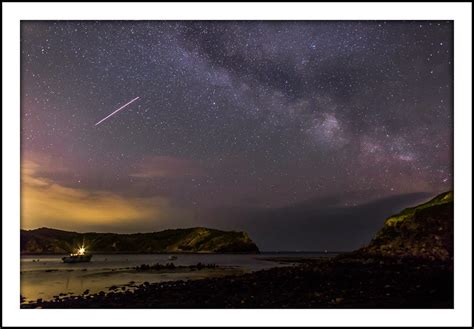 Milky Way And Shooting Star Above Lulworth Cove Martin Clarke 713