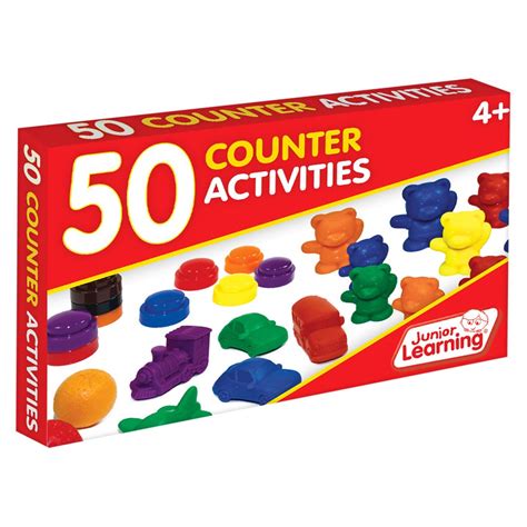 Junior Learning 50 Counter Activities Learning Set Math Manipulatives