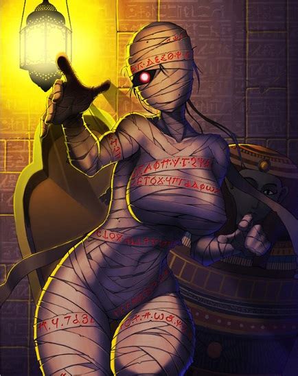 Original 1girl Bandages Breasts Egyptian Female Focus Lantern Large Breasts Looking At