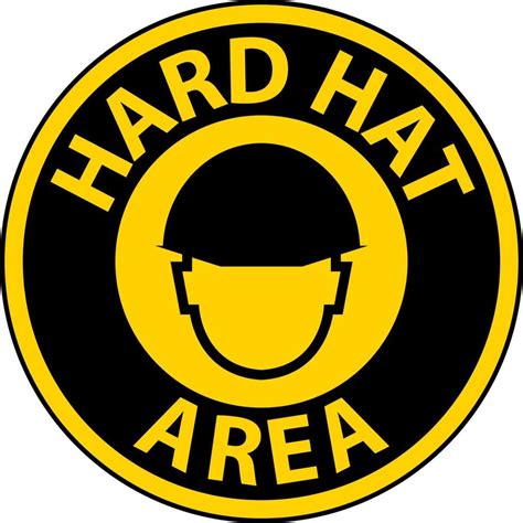 Hard Hat Area Floor Sign On White Background 7797945 Vector Art At Vecteezy