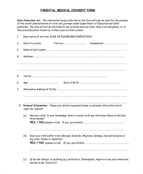 Free 9 Sample Medical Consent Forms In Pdf Ms Word