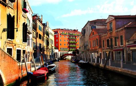 Wallpaper City Colorful Italy Bridge Water Houses Color Venice