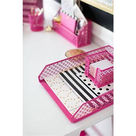 Blu Monaco Pink Office Supplies Hot Pink Desk Accessories For Women