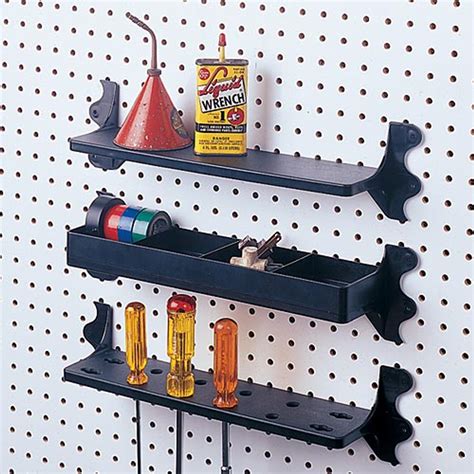 Pegboard Shelves Innovative Pegboard Mounted Workshop Storage Shelves