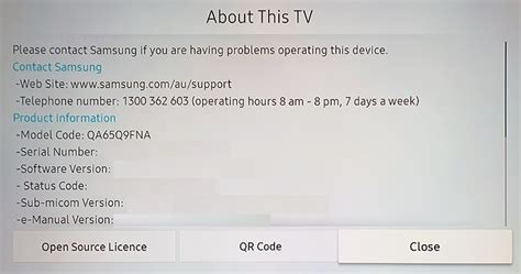 How To Find The Serial Number In My Tv Menu Samsung Support Australia