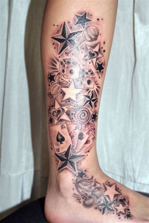 62 Nice Star Tattoos For Leg Tattoo Designs