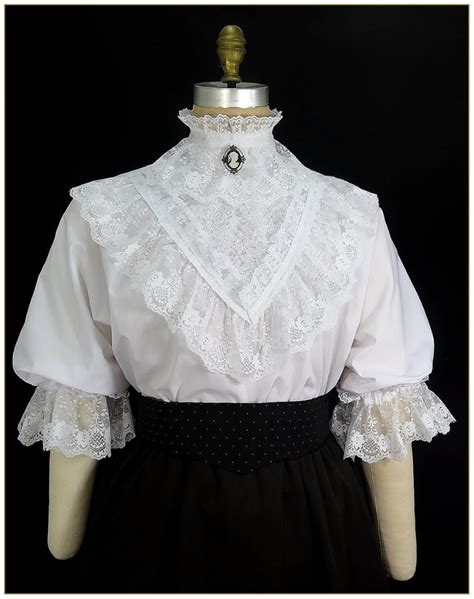 Victorian Ruffle Lace And Ribbon Blouse Etsy Victorian Clothing