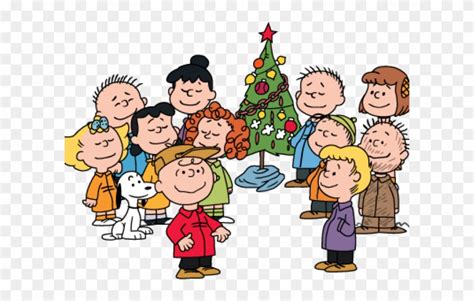 Winter Clipart Peanuts Charlie Brown Christmas Gang Png Download
