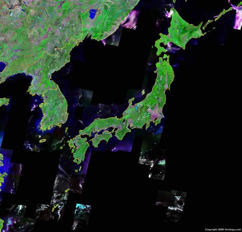 Japan Map And Satellite Image