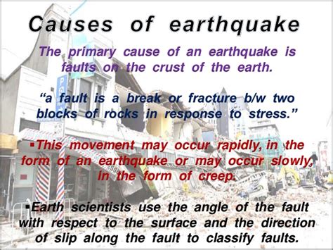 A sudden movement of the earth's crust caused by the release. Its all about noise pollution earthquake and lightining