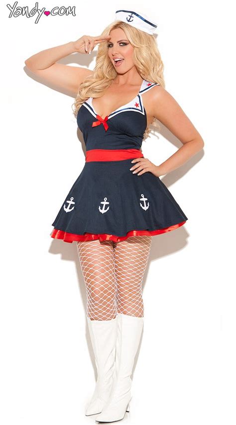 Plus Size Sailors Delight Costume Sexy Red White And Blue Sailor Outfit Plus Size Costume