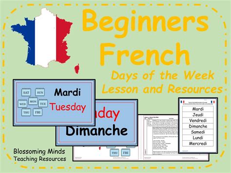 French Lesson And Resources Days Of The Week Teaching Resources