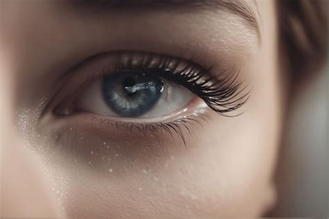 Premium Ai Image Sad Woman Concept Closed Eyelid Closeup With A