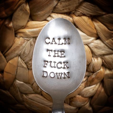Calm The Fuck Down Bespoke Custom Personalised Hand Stamped Etsy