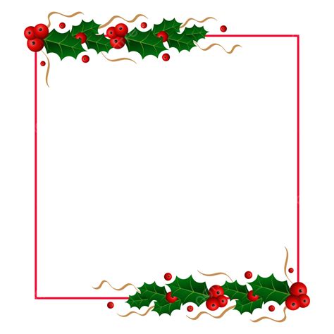 Holly Berry Leaves Christmas Border Decocration Merry Christmas Holly