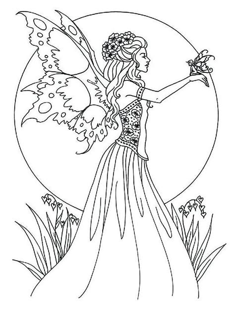 75 Mythical Creature Fairy Coloring Pages For Adults Heartof Cotton