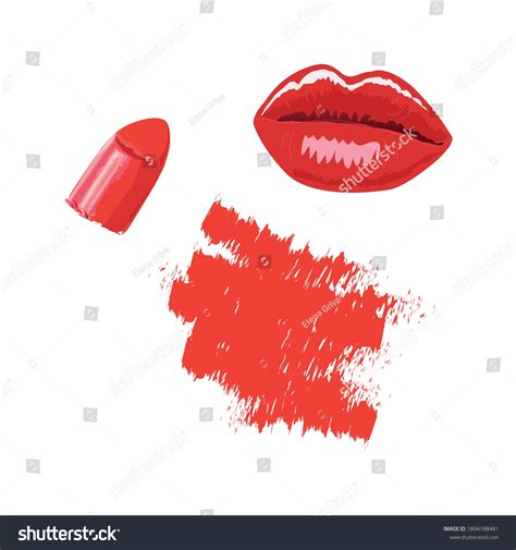 red lipstick women lips stock vector royalty free 1894188481 shutterstock