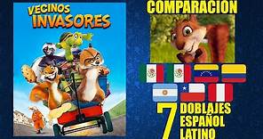Vecinos Invasores [2006] Comparación de 7 Doblajes Latinoamericanos con Modismos | Español Latino