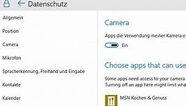 Webcam Camera bei Windows 10 aktivieren