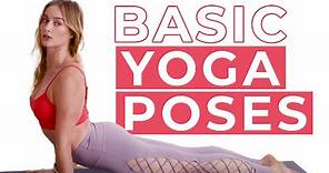 18 Basic Yoga Poses - Tadasana, Downward Facing Dog & More - Caley Alyssa