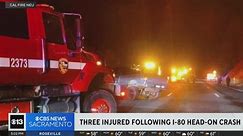 3 injured in a head-on crash on I-80