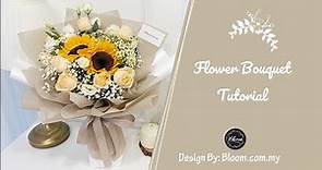 How to Wrap a Flower Bouquet || Flower Bouquet Tying & Wrapping Techniques & Ideas | 螺旋花腳手綁花束 | 花束包装