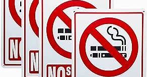 No Smoking Signs For Business, 4 Pack of Aluminum 40 MIL Waterproof Reflective Rust-Resistant No Smoking Stickers No Vaping Sign UV Printed 7 By 10 Inches