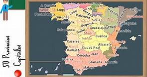 🇪🇸 MAPA Comunidades provincias y capitales de ESPAÑA 2021