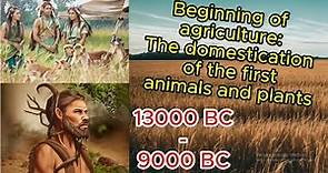 Beginning of agriculture:The domestication of the first animals and plants