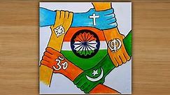 Unity in diversity drawing | Ek Bharat shreshtha Bharat drawing with Oil pastel.