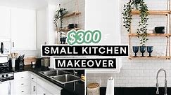 $300 DIY SMALL KITCHEN MAKEOVER & REVEAL - Renter Budget Friendly!!