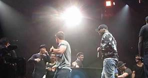 Mark Wahlberg on stage during Good Vibrations NKOTB NYC 6-22-15