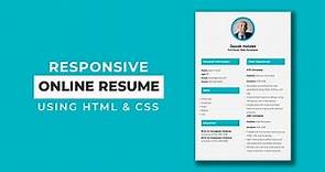 How to Create a Responsive Resume CV Website using HTML and CSS