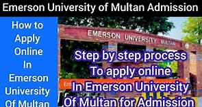 How to Apply in Emerson University Multan EUM admission :: Apply Online in EUM Emerson University
