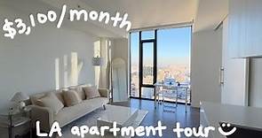 $3,100/month LA apartment tour (high-rise, sky spa, movie lounge, pool, gym, simple & minimal)