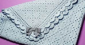 Copertina bimbo/a all'uncinetto crochet baby blanket (merletto di rifinitura)