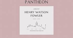 Henry Watson Fowler Biography - British usage writer and lexicographer (1858–1933)