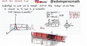 Cálculo Stewart Ej 10 Sección 13.1 Curva con la ecuación vectorial r(t)=(sin(pi*t),t,cos(pi*t)