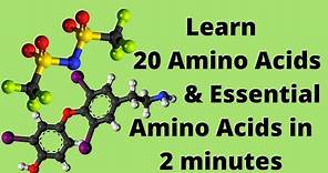 The 20 Amino Acids and Essential Amino Acids Mnemonic