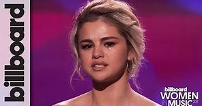 Selena Gomez Tearfully Accepts Woman of the Year Award at Billboard's Women in Music 2017