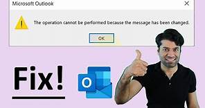 The operation cannot be performed because the message has been changed - Fix