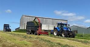 Cumbrian Silage 2023. Lifting first cut with New Hollands and the ‘Big’ drag chopper.