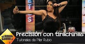Pilar Rubio demuestra que es una experta en la precisión con tirachinas - El Hormiguero 3.0